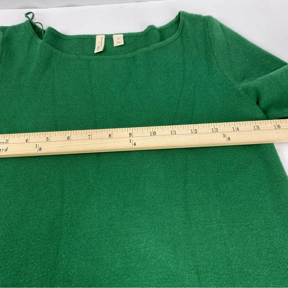 Moth Anthropologie Womens XS Kelly Green Sweater 3/4 Length Bell Sleeve - Picture 4 of 7